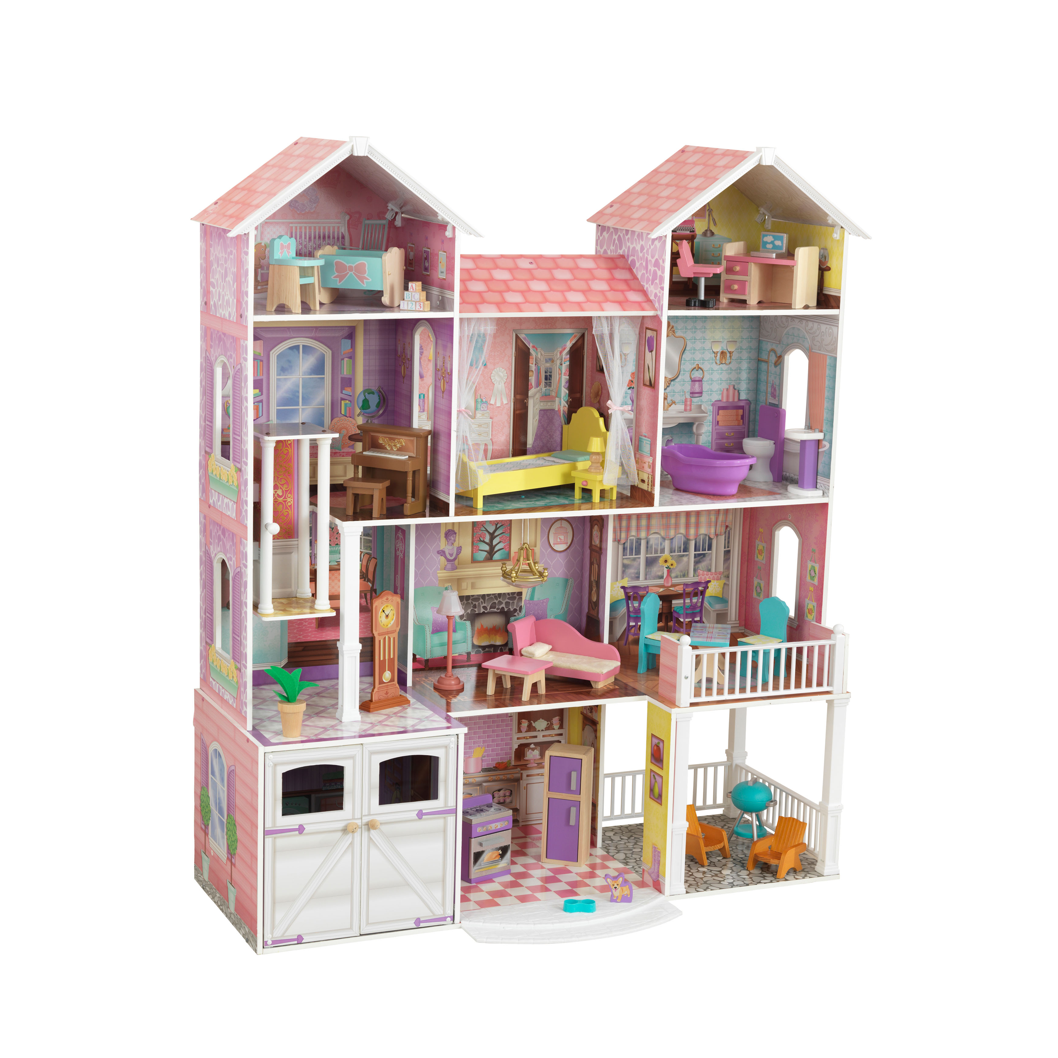 KidKraft Country Estate Dollhouse with 31 Accessories บ้านตุ๊กตาคฤหาสน์ในเมือง หลังใหญ่ มาพร้อมกับเฟอร์นิเจอร์31ชิ้น มีเสียงและไฟเวลาเล่น