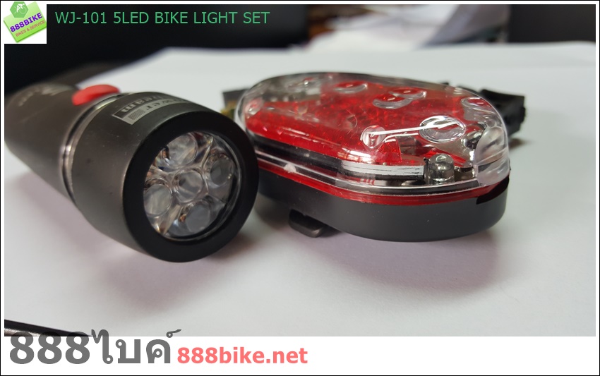 ชุดไฟหน้า+ไฟท้าย จักรยาน 5 LED Front Light, WJ-101-ไฟชุด