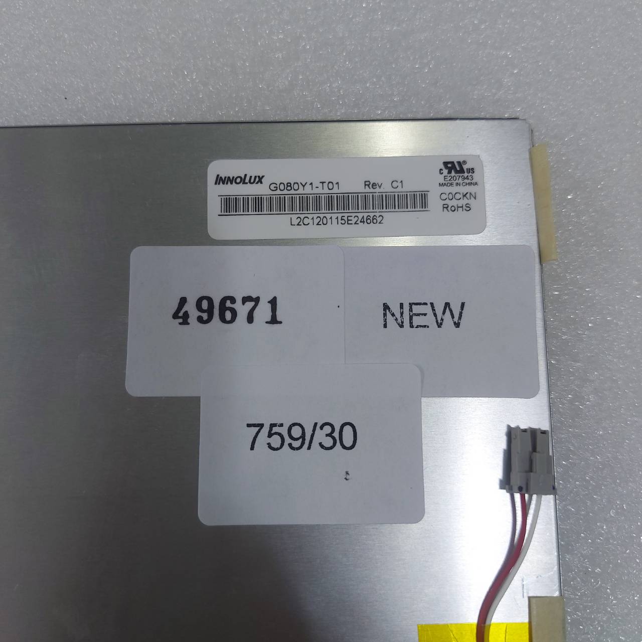 G080Y1-T01 REV.C1 LCD PANEL " INNOLUX "