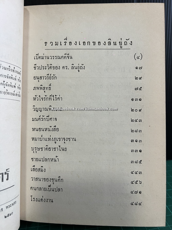 รวมเรื่องเอกของลินยู่ถัง ผลงานของ ลินยู่ถัง แปลโดย พิชัย รัตนประทีป