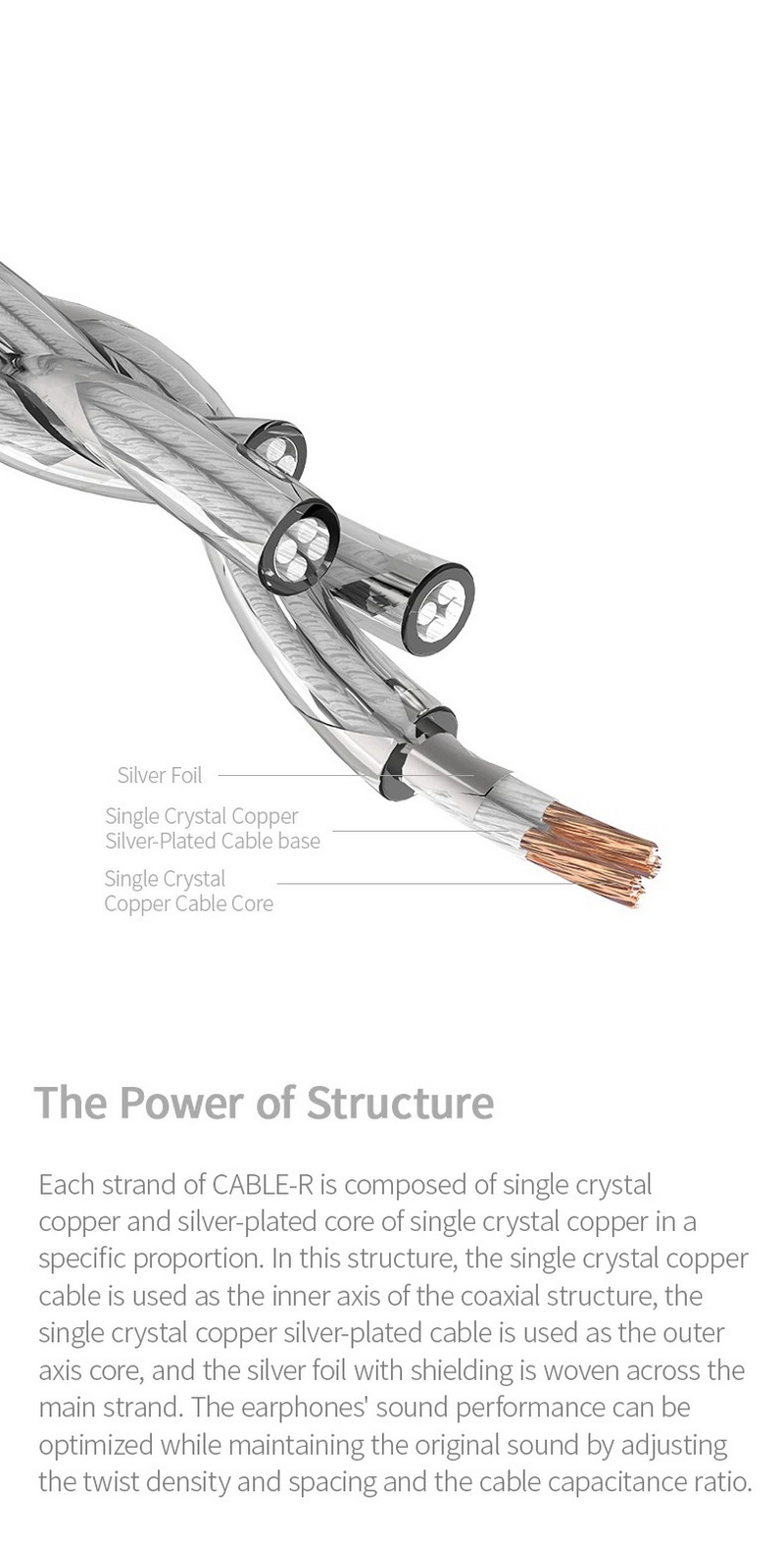 TANCHJIM CABLE R สายอัพเกรดหูฟัง ทองแดงผลึกเดี่ยวชุบเงิน ขั้ว2พิน0.78 ประกันศูนย์ไทย