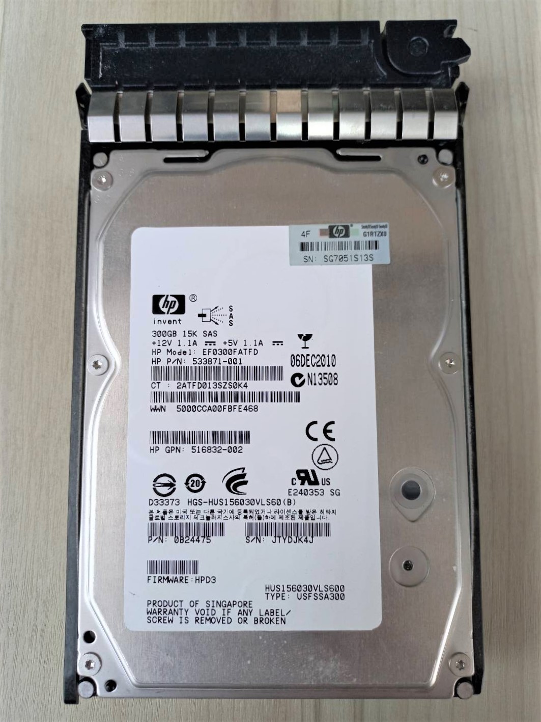 416127-B21 488060-001 533871-001 HP 300-GB 6G 15K 3.5 DP SAS.