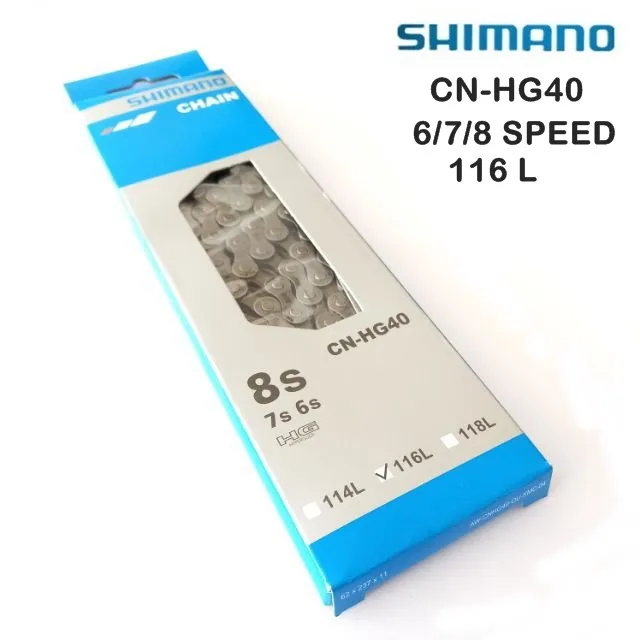 SHIMANO โซ่ รุ่น CN-HG40 โซ่ 7/ โซ่ 8 Speed, 116L(21-24สปีด) มีกล่อง