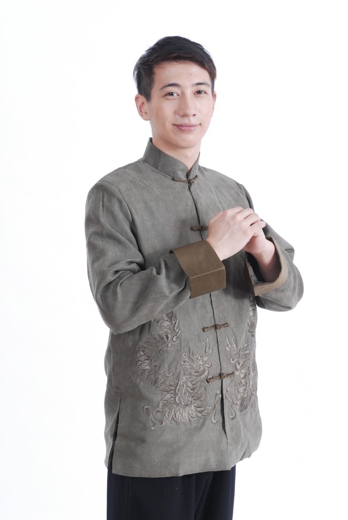 Pre-order ชุดจีน เสื้อจีนชาย แขนยาว สีเทา