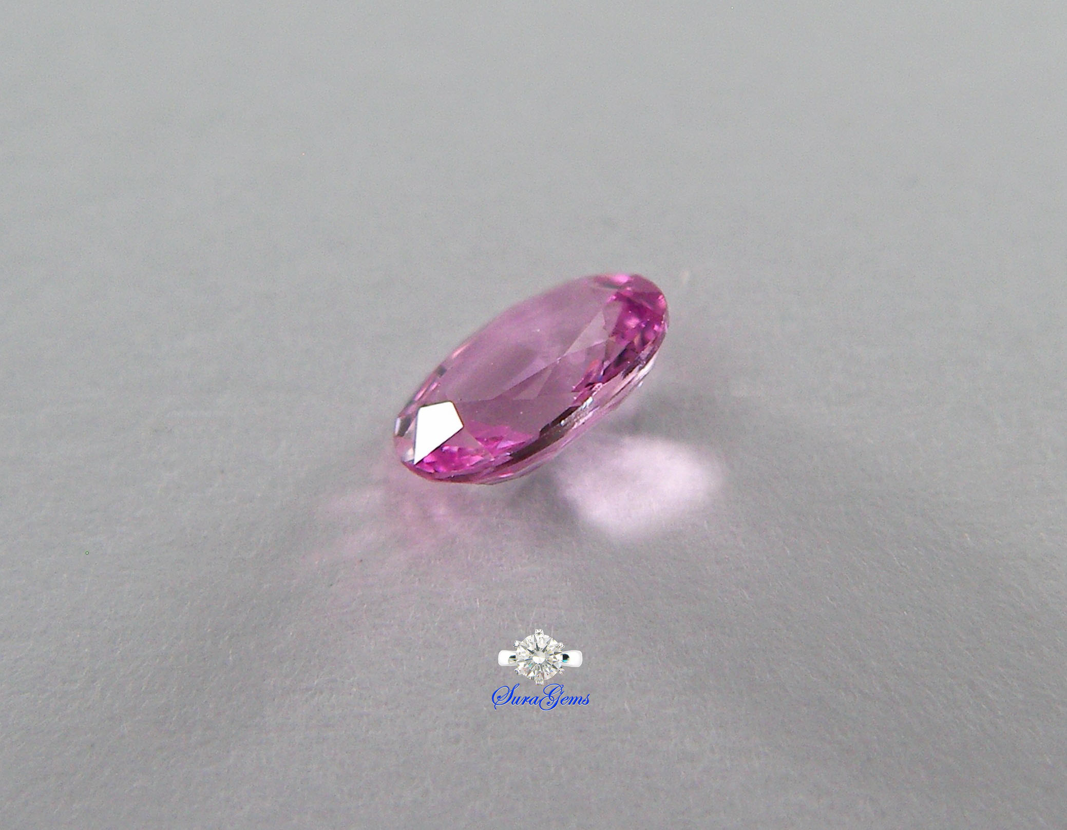 พิ้งค์แซฟไฟร์ !ดิบ Pink Sapphire 粉紅色藍寶石 weight 0.57 ct. ความสะอาด IF