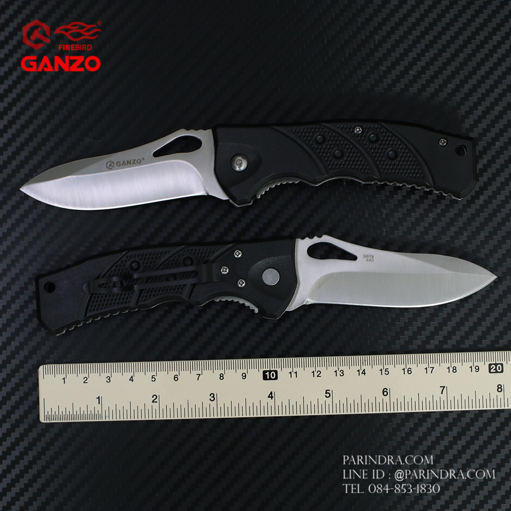 มีดพับ Ganzo กานโซ่ รุ่น Ganzo G619 ด้ามสีดำ ของแท้ 100%