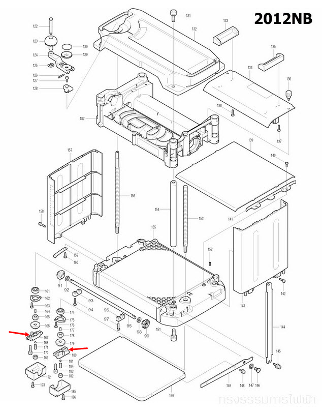 SUPPORTER แท่นไสไม้ Makita-มากีต้า 2012NB [#167,180] Pn.317260-0 (แท้) ##