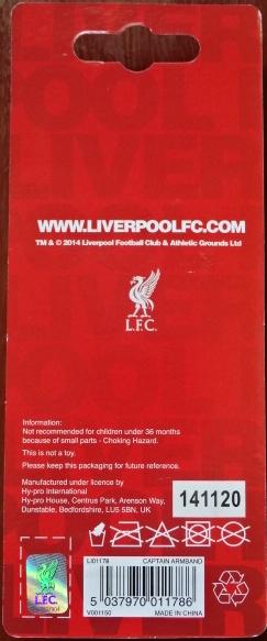ปลอกแขนกัปตันทีม ฟุตบอล สโมสรลิเวอร์พูล - ตราสโมสร LFC ใหม่ / LIVERPOOL Football Club Captain Armband - LFC Logo NEW