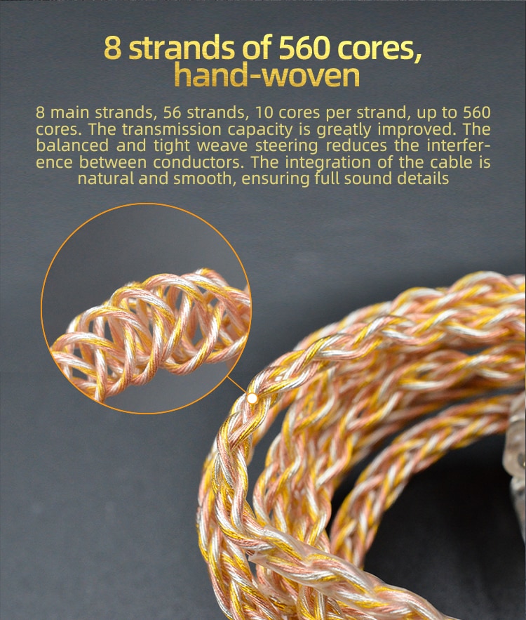 ขาย KZ Gold Mix สายอัพเกรดหูฟัง สำหรับหูฟัง KZ ขั้วพินC