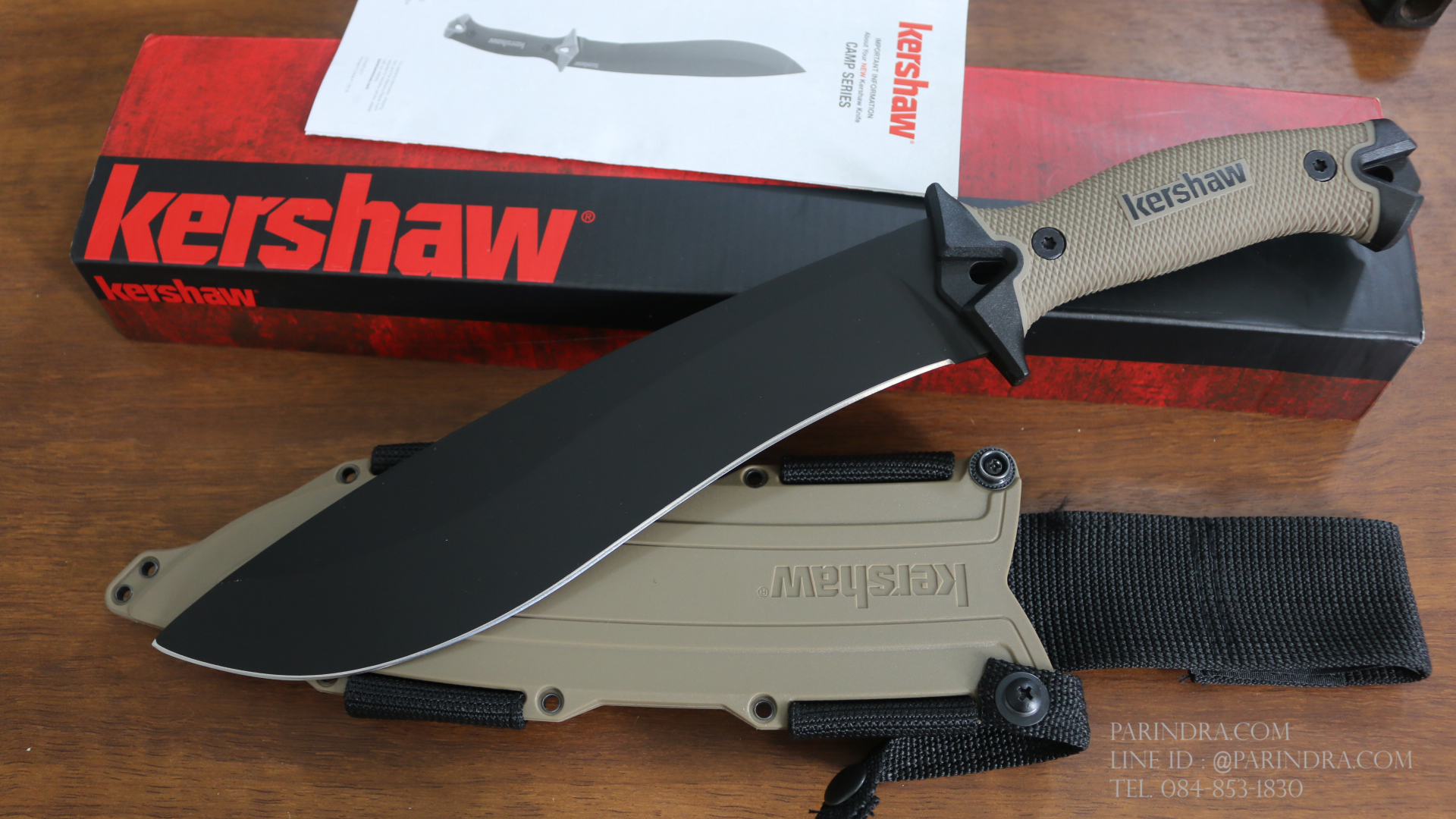 มีดเดินป่า MACHETE ใบตาย Kershaw Camp 10 ใบ 10" รุ่น CAMP10 1077 TAN ของแท้ 100% นำเข้าจาก USA