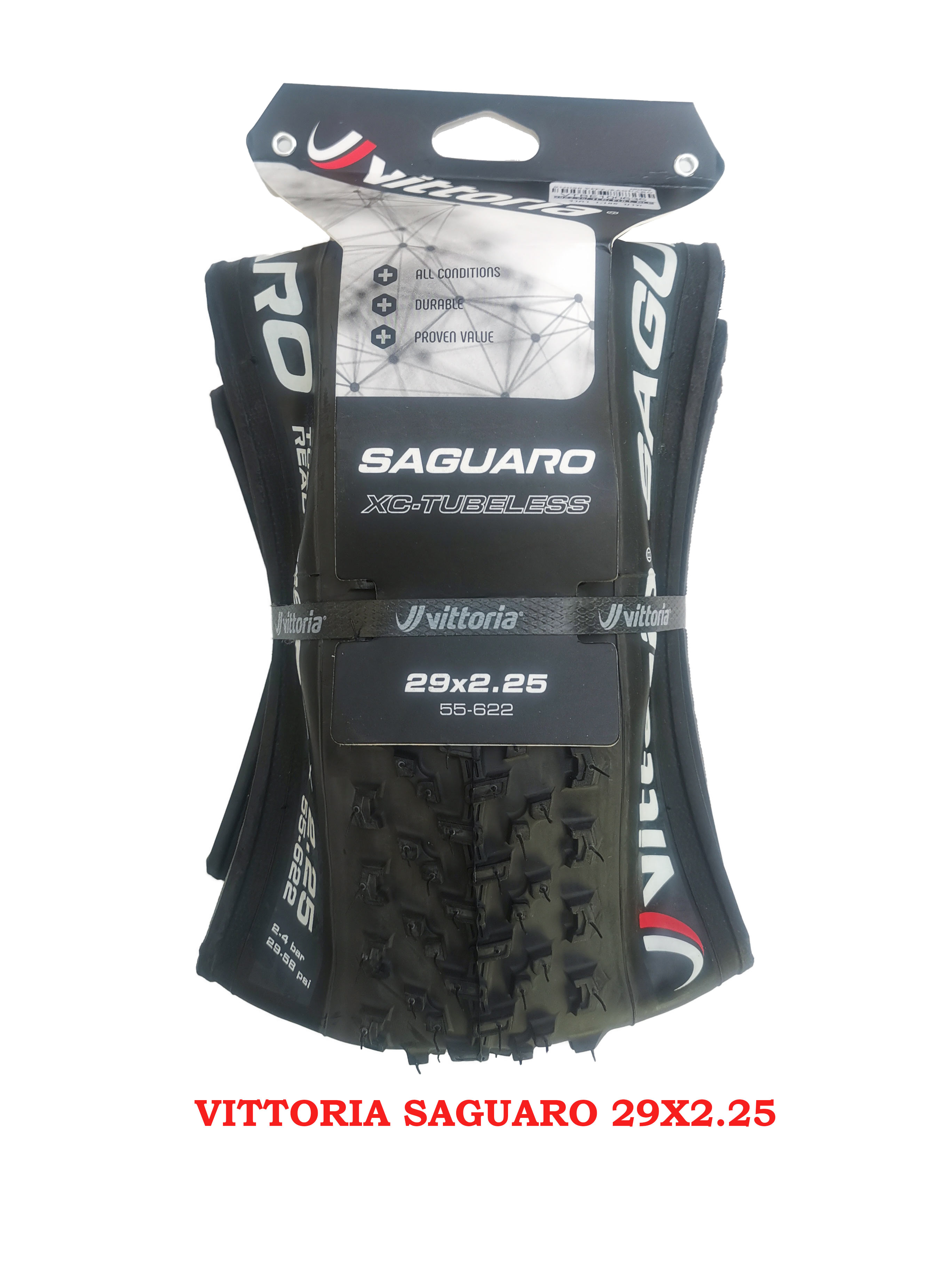ยางนอก ยางเสือภูเขา VITTORIA Saguaro 29x2.25 XC-TUBELESS, 55-622 , black Folding