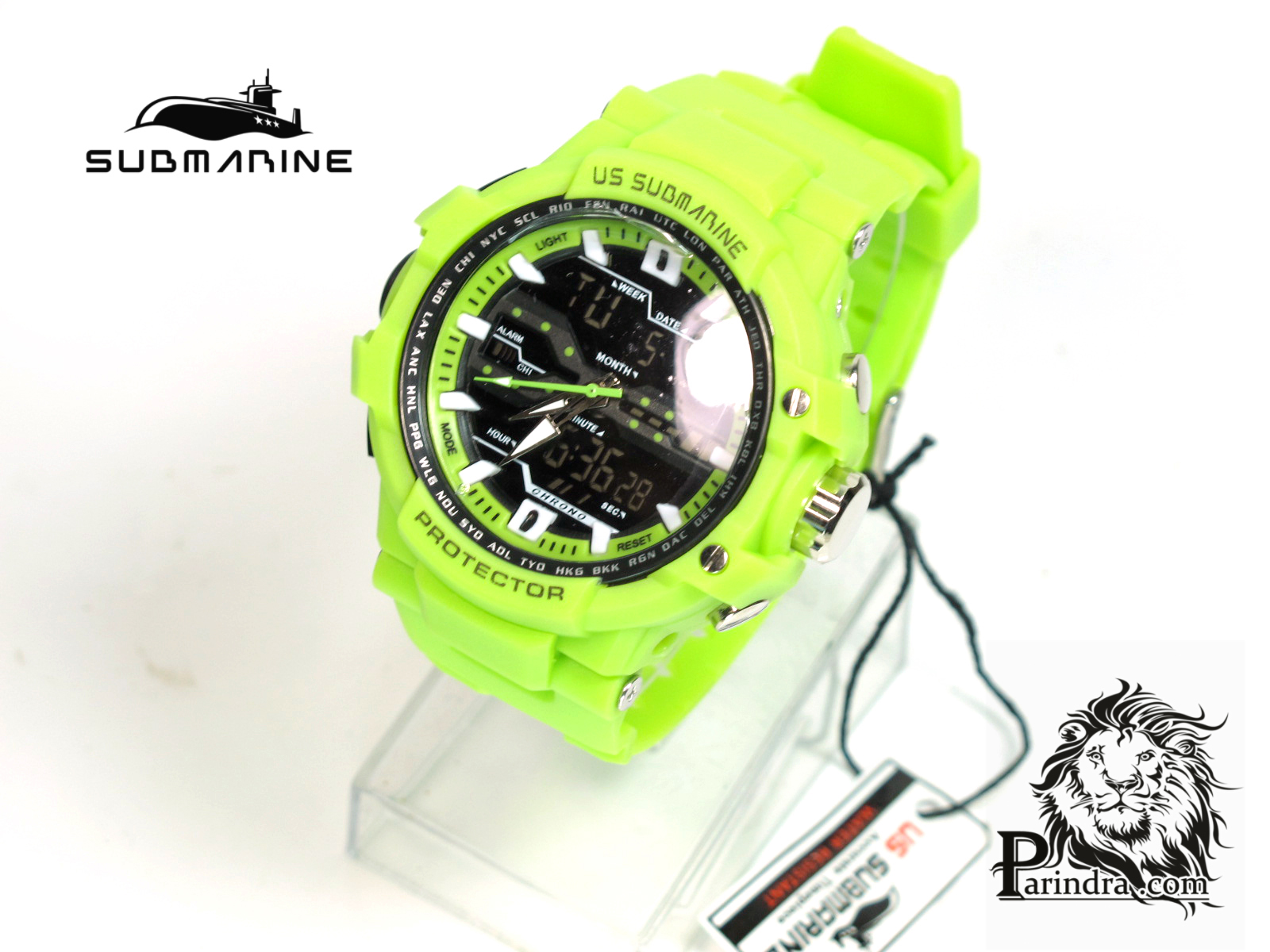 นาฬิกา US submarine Protector รุ่น TP3152M สีเขียวอ่อน พื้นหลังดำของแท้ 100%