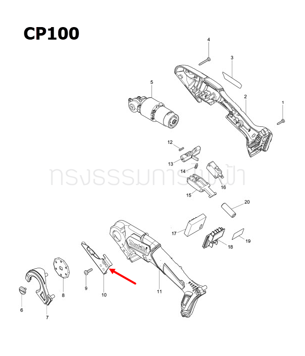 UNDER BLADE COMPLETE เครื่องตัดไร้สาย Makita มากีต้า CP100 Pn.144620-1 (แท้) ##