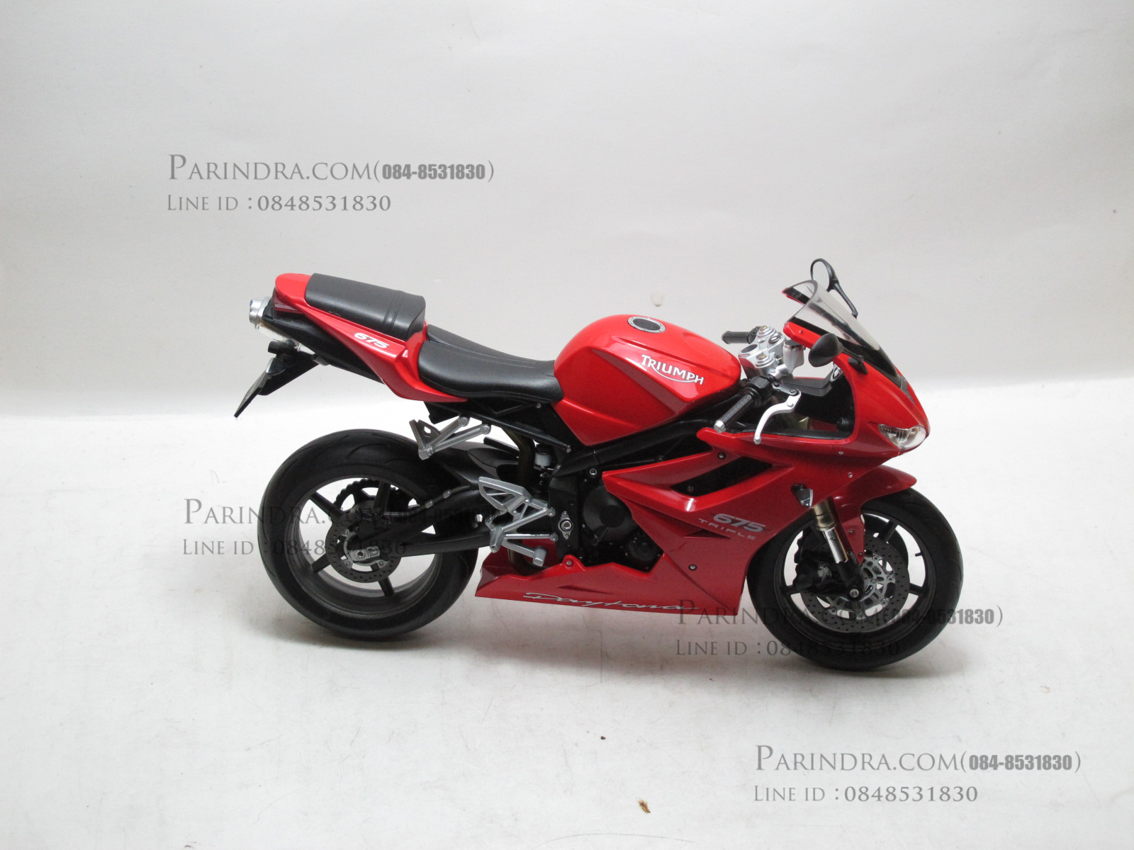 โมเดลรถบิ๊กไบค์ TRIUMPH 675 สีดำแดงสวยมากๆครับมีคลิปรีวิว