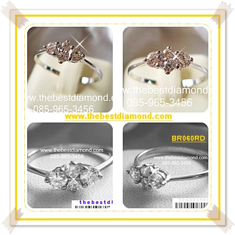 แหวนเพชรเม็ดกลม 4 เม็ดค่ะ หวานๆ เรียงเพชรน่ารักดีค่ะ ดูลงตัวดีคะ ชุปทองแท้ 24 K BR060