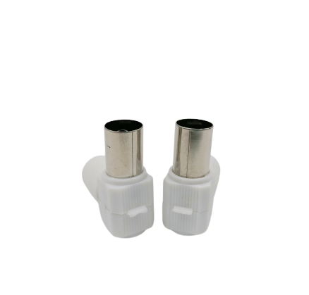 *เลิกจำหน่าย* ปลั๊ก75โอห์ม(ทีวี) พลาสติก ด้ามงอ (ผู้) PAL-107 (แพ๊คคู่)