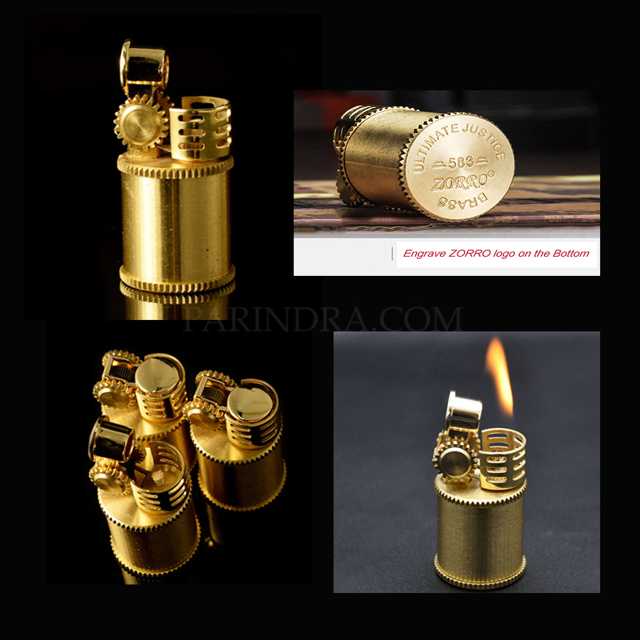 ไฟแช็กน้ำมัน ZORRO Lighter 583 ทองเหลืองทั้งตัว สวยมาก