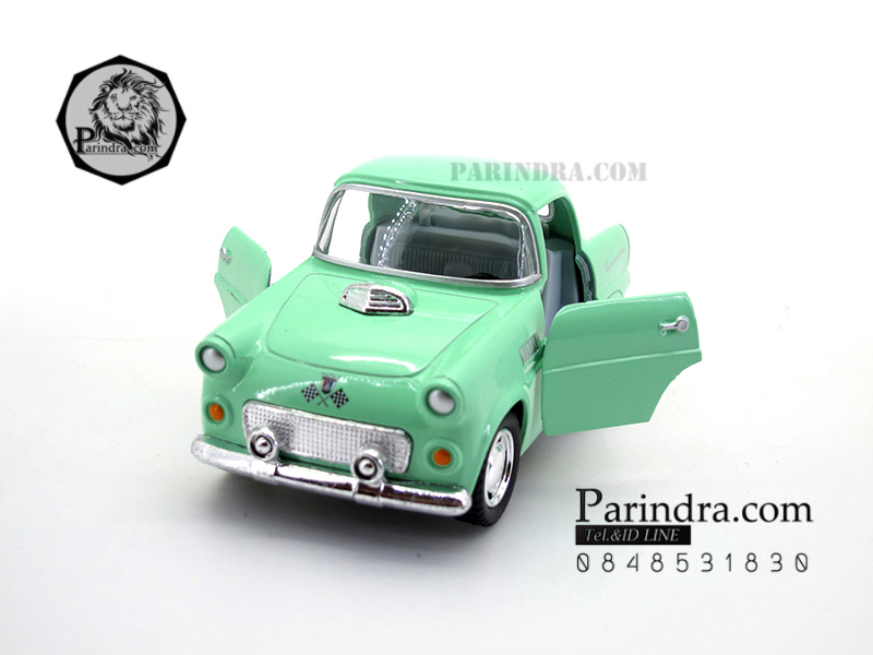โมเดลเหล็กรถ Ford Thunder bird ปี 1955 แบบย่อขนาด Short body สีเขียวอ่อน