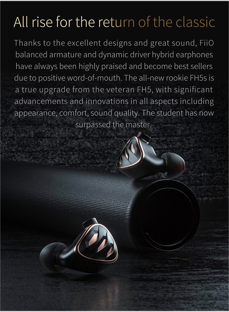 ขาย FiiO FH5S หูฟัง 4 ไดรเวอร์ 2DD+2BA ประกันศูนย์ไทย