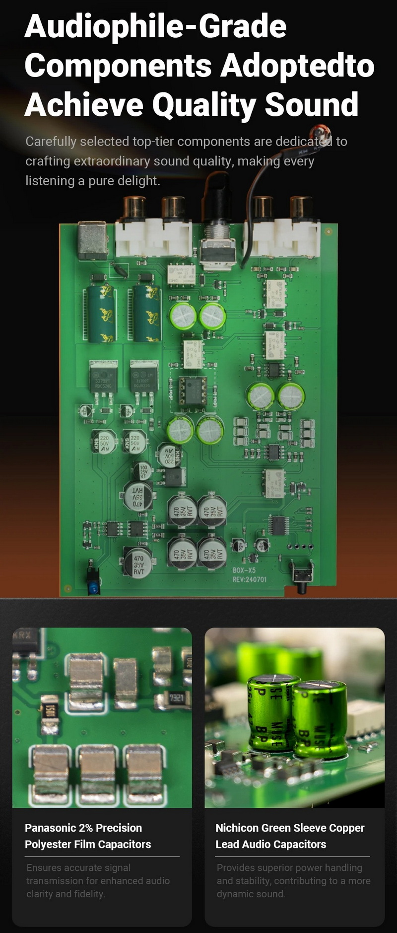 Fosi Audio BoxX5 พรีแอมป์โฟโนสำหรับเครื่องเล่นแผ่นเสียง รองรับ MM และ MC ประกันศูนย์ไทย
