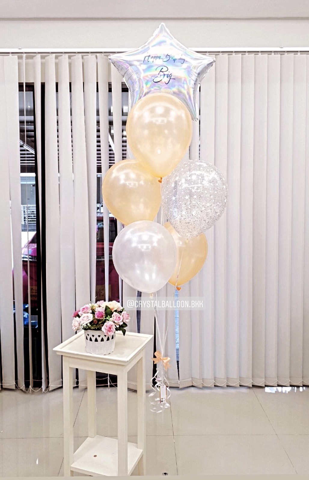 ลูกโป่ง วันเกิด ช่อลูกโป่ง ฟอยล์ดาว ขนาด 24" 1 ช่อ พร้อม ลูกโป่งใส ใส่กลิตเตอร์ พร้อมตกเเต่ง สามารถเปลี่ยนสีลูกโป่ง/เปลี่ยนข้อความ/เปลี่ยนสี-ฟอยล์ตกแต่งได้