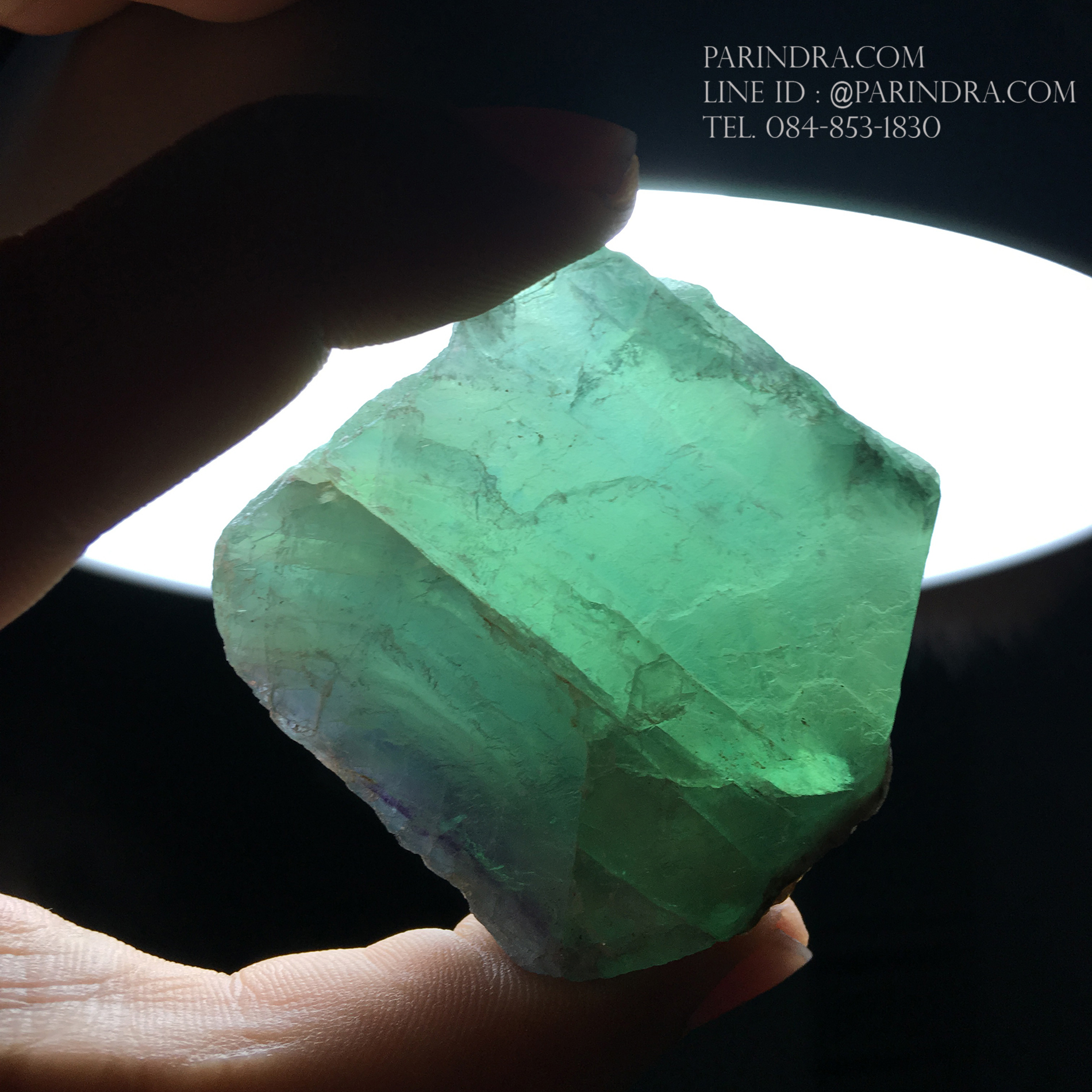 ก้อนแร่ฟลูออไรต์ Fluorite สีเขียวโปร่งแสง #FLU000