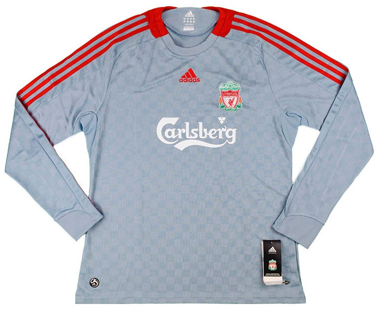 เสื้อลิเวอร์พูล 2008-09 Liverpool Away L/S Shirt Gerrard 8 ของแท้ ใหม่ป้ายห้อย Size XL