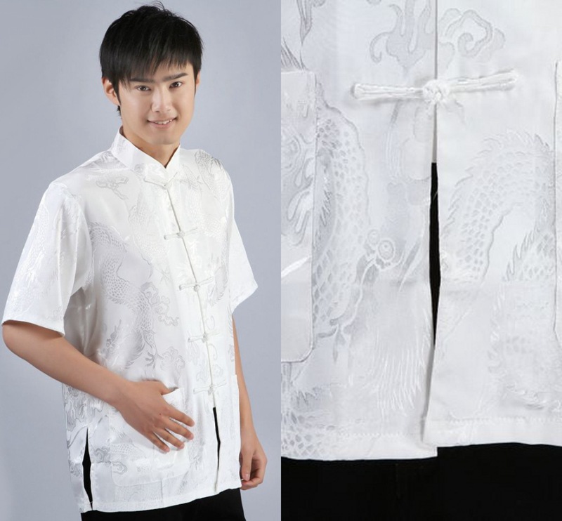 Pre-order ชุดจีน เสื้อจีนชาย แขนสั้น สีขาว