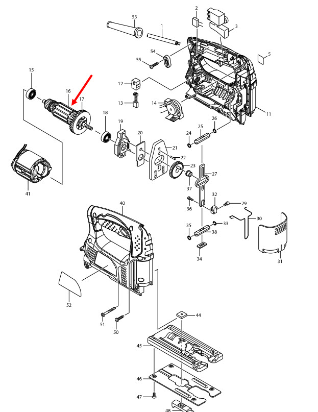 ทุ่น จิ๊กซอว์ไฟฟ้า Makita รุ่น 4327, 4329, M4301B, Maktec MT431(แท้) ##