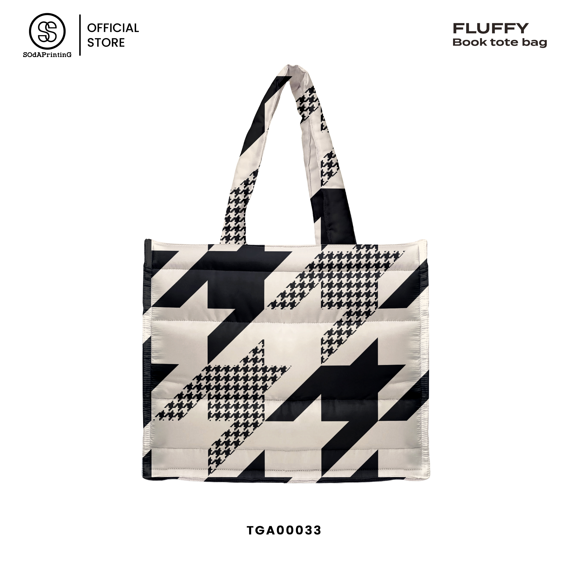 กระเป๋า Fluffy Book Tote Bags Houndstooth Collection รหัส TGA00030-TGA00034 #FluffyBookToteBag