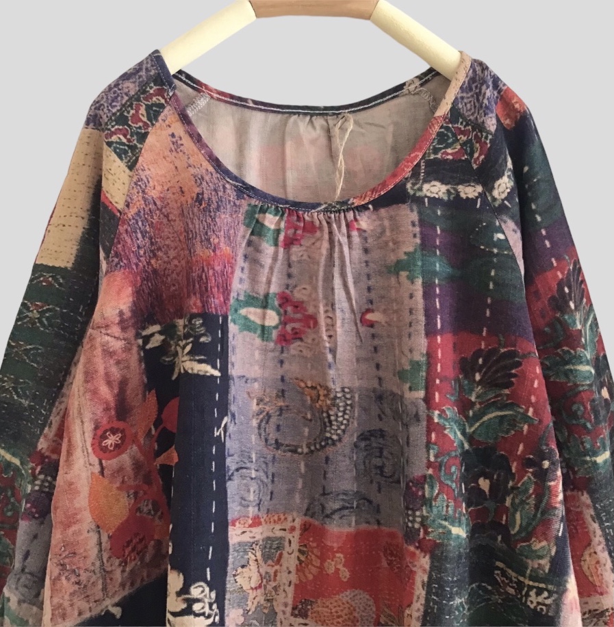 เสื้อผ้าฝ้ายพิมพ์ลาย patchwork