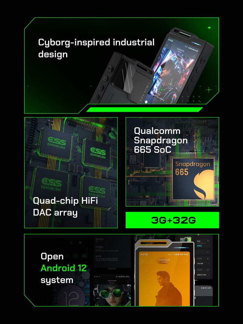 HiBy R4 DAP พกพา DAC 4 ตัวแบบ Array แอมป์ Class A รองรับ MQA, Android 12, Bluetooth5.2 ประกันศูนย์ไทย
