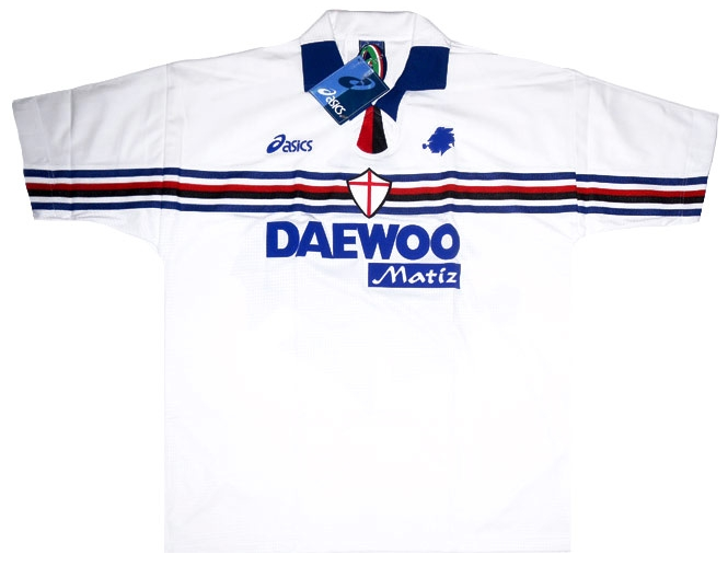 เสื้อซามพ์โดเรีย 1998-99 ทีมเยือนของแท้ Sampdoria Away Shirt Size L ของใหม่ป้ายห้อยถุงเดิม