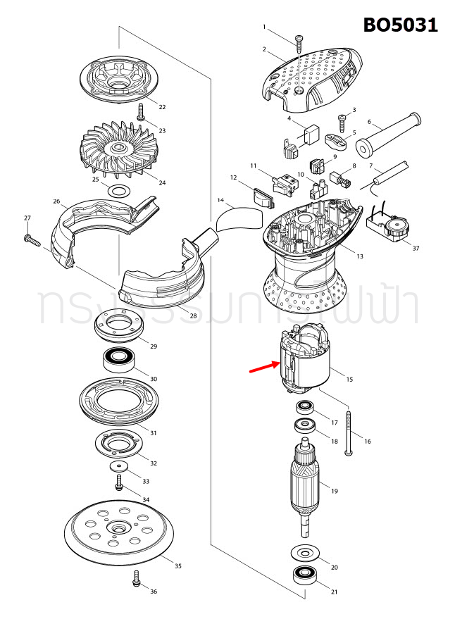 ฟิลคอยล์ เครื่องขัดกระดาษทราย Makita มากีต้า BO5030, BO5031 (แท้) ##