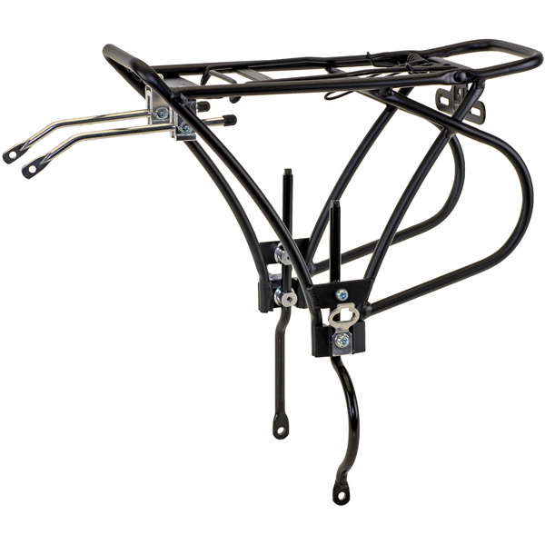 “O-STAND” ตระแกรงท้าย 26” -28" ทรานเอ๊กซ์, รุ่นขาหลบดิสเบลค มีเฉพาะสีดำ ปรับขาได้ ปลายขาด้านซ้ายโค้งเว้าหลบป้้มดิส, #47