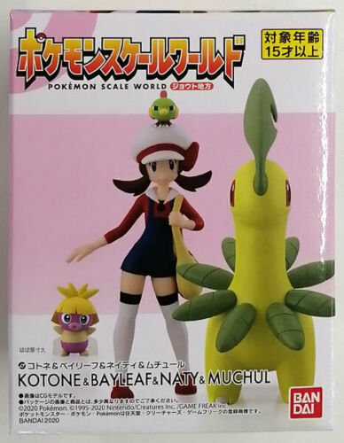 Pokemon Scale World - Kotone set / Johto region Lyra & Bayleef & Natu & Smoochum
