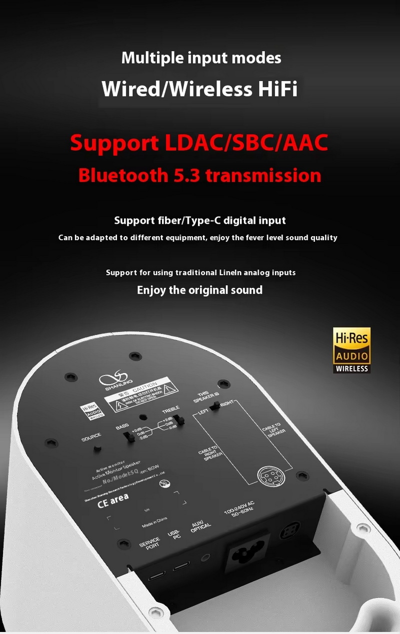 Shanling S0 ลำโพงมอนิเตอร์แบบแอคทีฟ ชิป ADI ADAU1701 รองรับ Bluetooth5.3 LDAC ประกันศูนย์ไทย