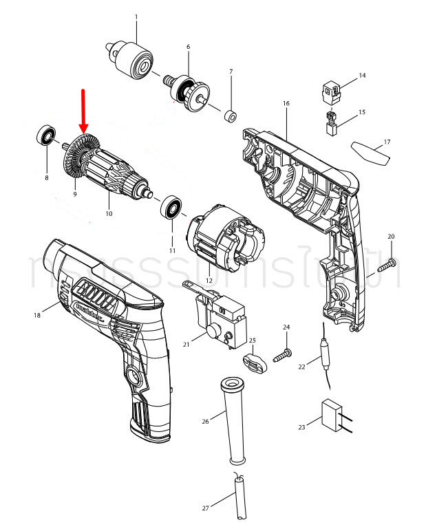 FAN 44 สว่านไฟฟ้า Makita มากีต้า M6501B [#9] Pn.240142-0 (แท้) ##