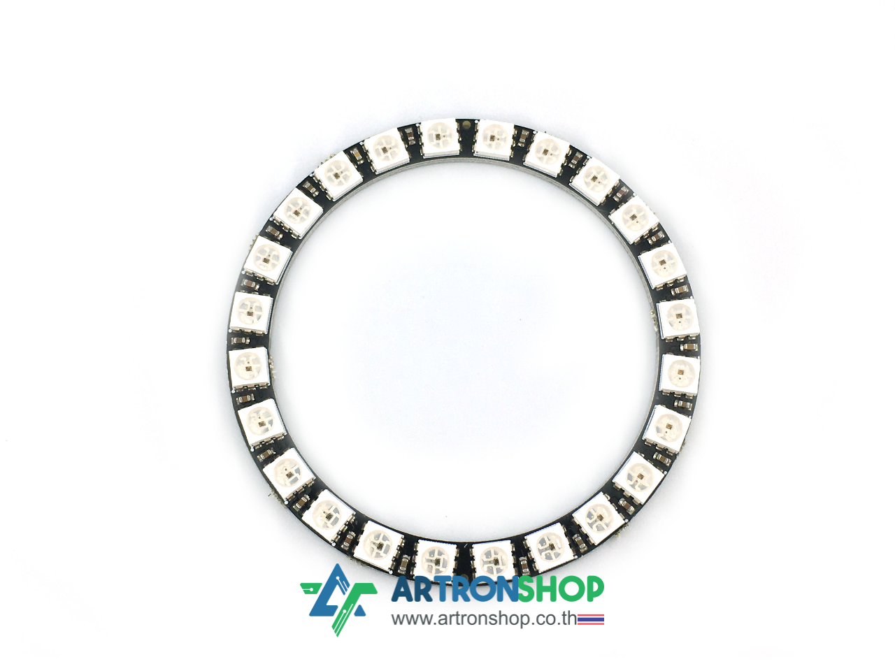 หลอดแอลอีดี RGB แบบวง 24 ดวง NeoPixel Ring 24 Bit WS2812 RGB LED