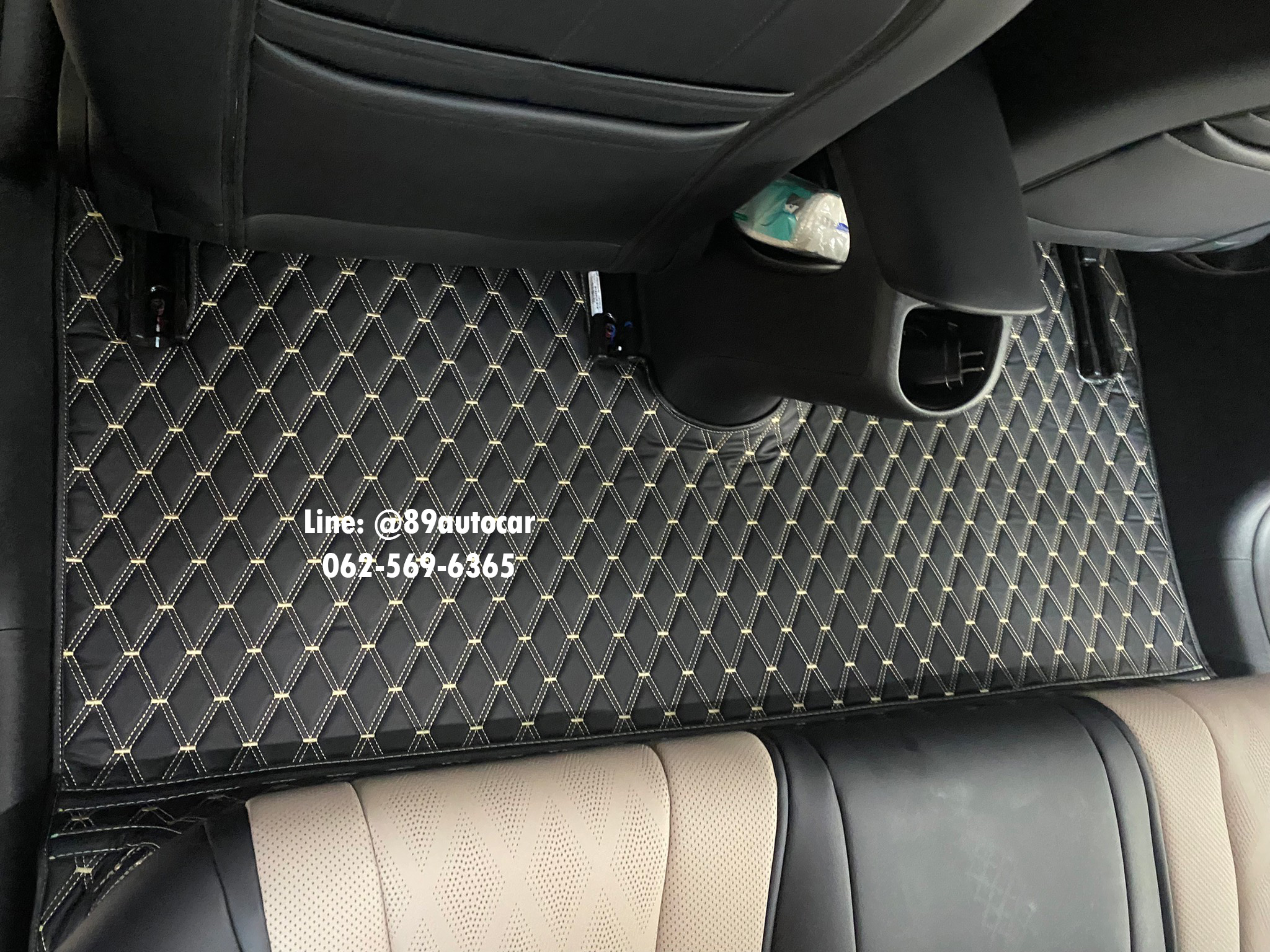 พรมปูพื้นรถยนต์ BYD Dolphin 2023 ปูพรมvvip สีดำด้ายทอง