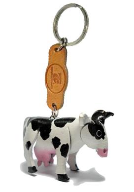 พร้อมส่ง พวงกุญแจหนังแท้ Handmade รูปวัว