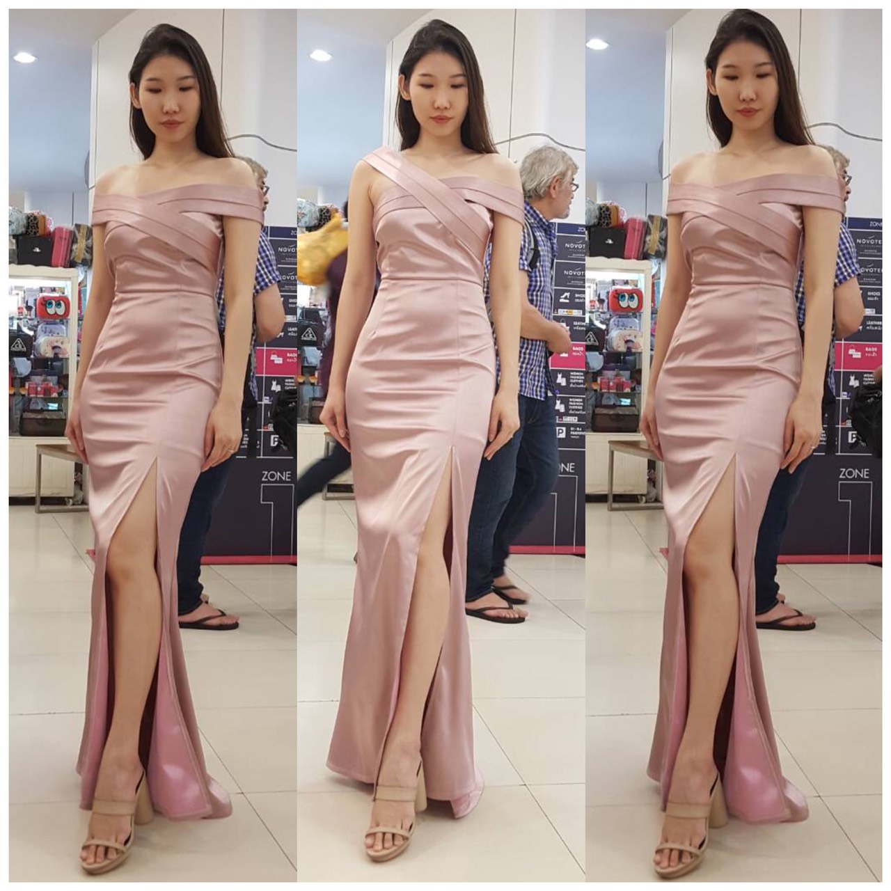 ชุดเพื่อนเจ้าสาว สีชมพู รวมแบบ ตัวอย่าง สั่งสีและแบบอื่นๆได้ เช่า 500