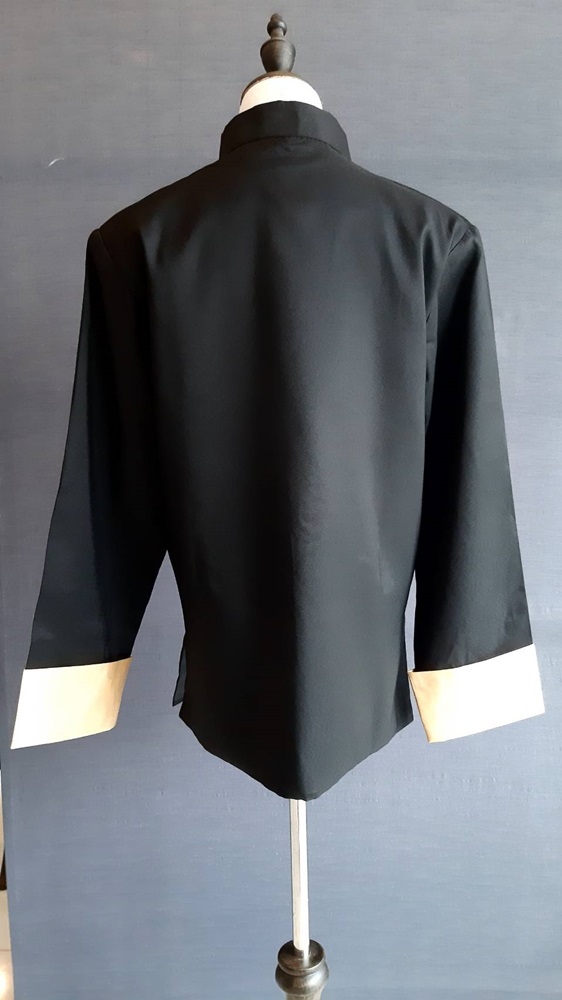 Pre-order ชุดจีน ชาย เสื้อคอจีน ผ้าไหมจีน สีดำ ปักลายมังกร