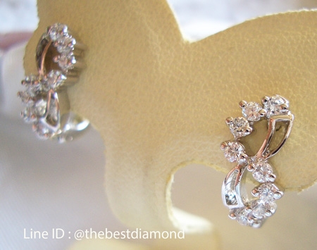 BE322RD ต่างหูรูปแบบคล้าย อินฟินิตี้ งานสวยมากๆๆ เหมือนจริงมากๆๆ เพชรCZ แวววาว