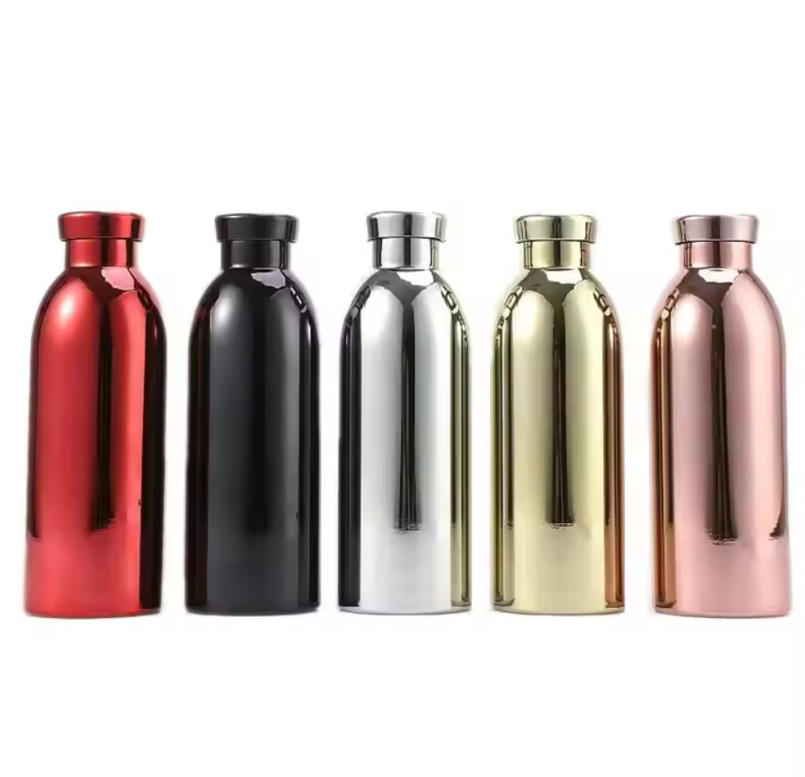 กระบอกสแตนเลส ทรงขวด ฝาเกลียวพร้อมสายสะพาย 500 ml