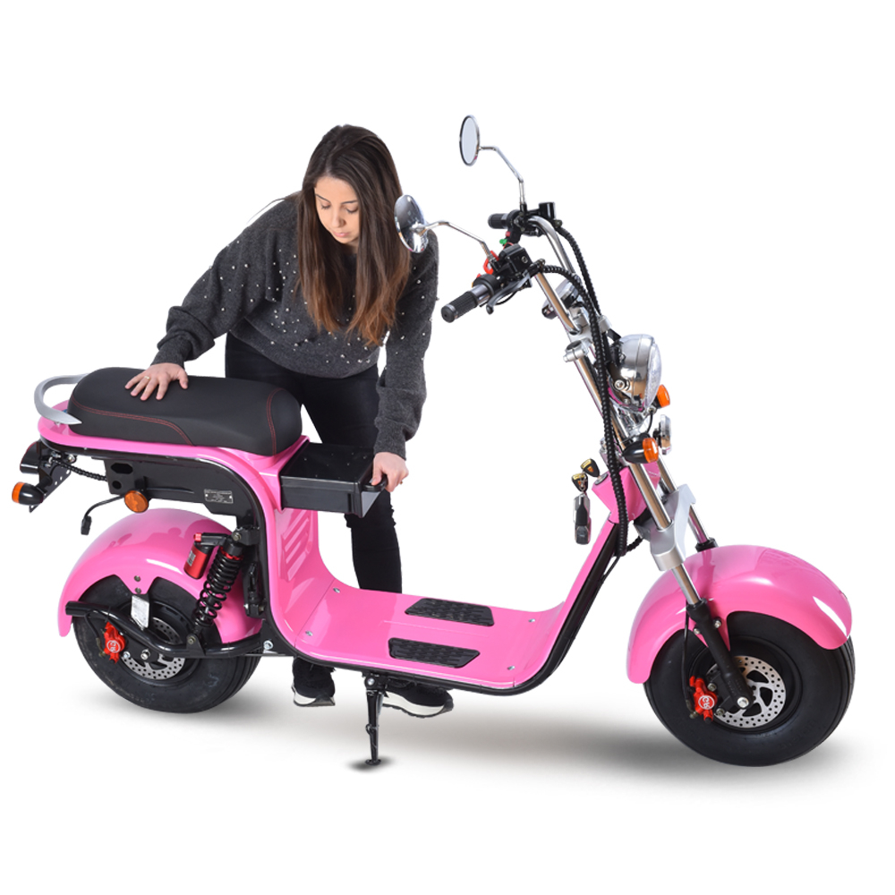 มอเตอร์ไซค์ไฟฟ้า 7PLUS HR2-1 EEC, CITYCOCO 1500วัตต์ มอเตอร์ แบตเตอรี่ 60/20ah ล้อขนาด 18นิ้ว ความเร็วสูงสุด 45กม/ชม. วิ่งได้ 40-45กก.