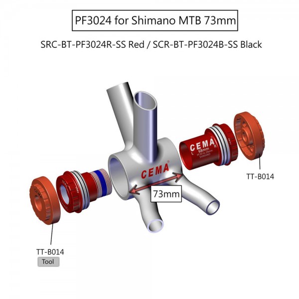 กะโหลกอัด CEMA Ceramic pressfit 30 BB,SRC-BT-PF30B สีดำ