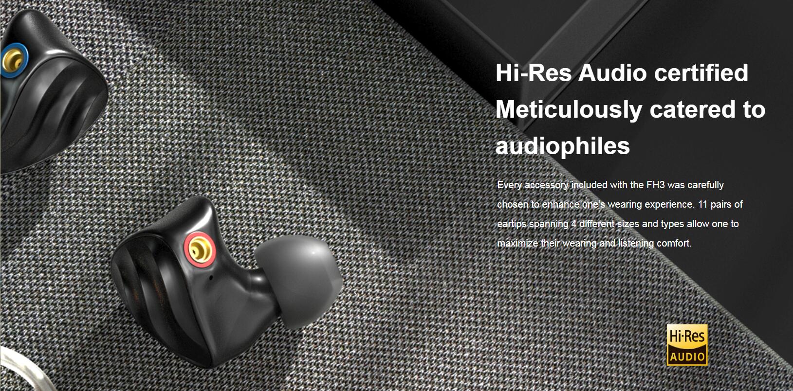 ขาย FiiO FH3 หูฟัง 3 ไดร์เวอร์ 2BA+1DD diaphragm ชุบ Beryllium รองรับ Hi-Res