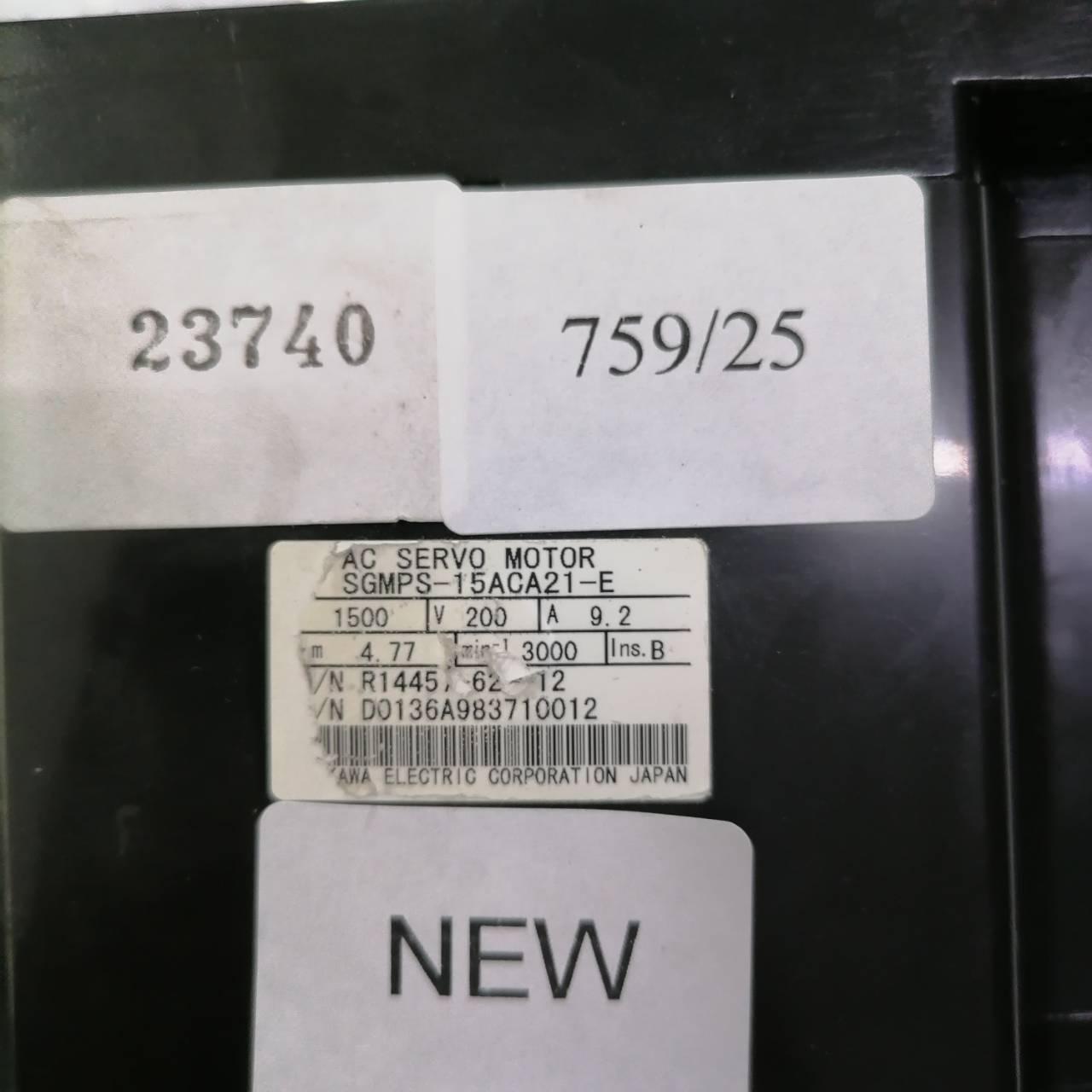 SERVO MOTOR “ YASKAWA ” รุ่น SGMPS-15ACA21