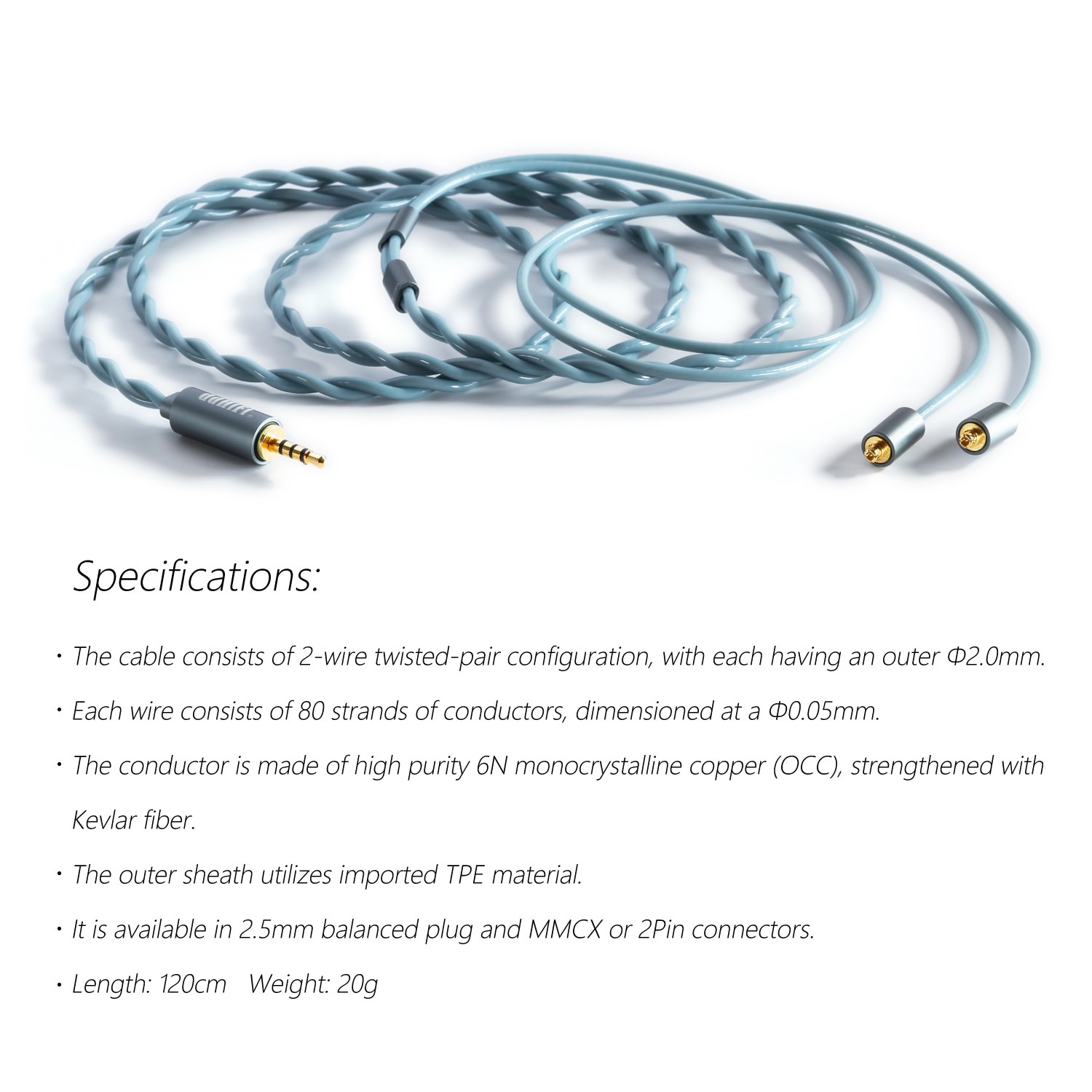 ขาย DD BC120A Forest สายอัพเกรดหูฟัง ทองแดง monocrystalline OCC ระดับ 6N